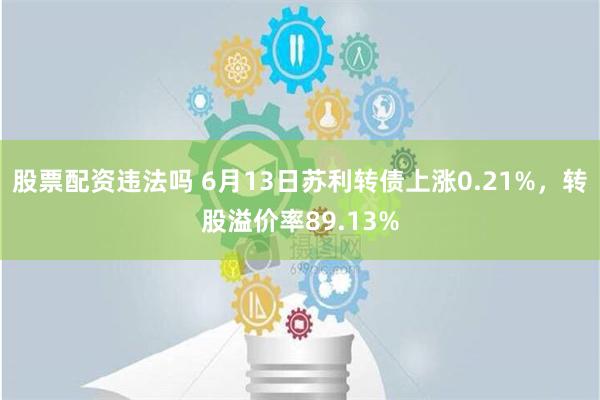 股票配资违法吗 6月13日苏利转债上涨0.21%，转股溢价率89.13%