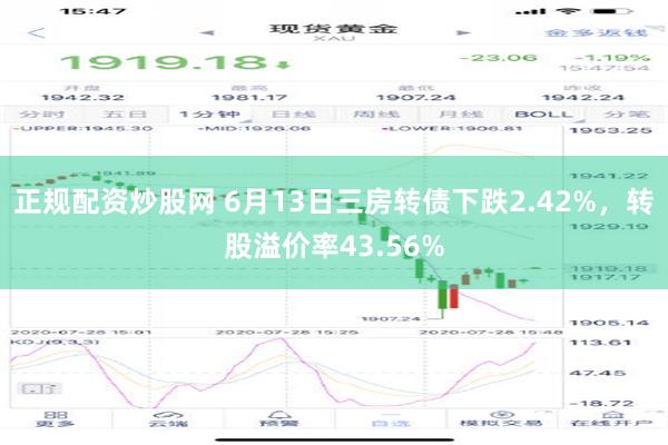 正规配资炒股网 6月13日三房转债下跌2.42%，转股溢价率43.56%