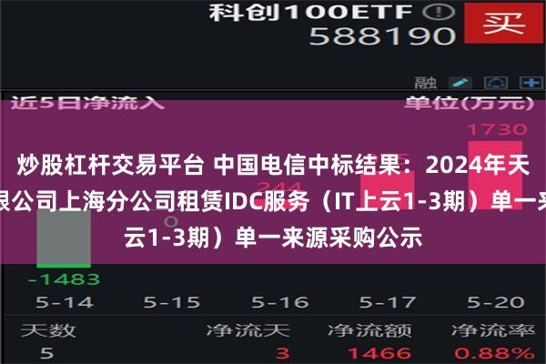 炒股杠杆交易平台 中国电信中标结果：2024年天翼云科技有限公司上海分公司租赁IDC服务（IT上云1-3期）单一来源采购公示