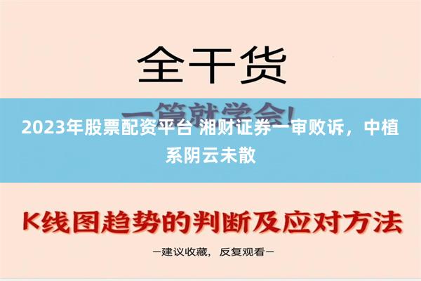 2023年股票配资平台 湘财证券一审败诉，中植系阴云未散