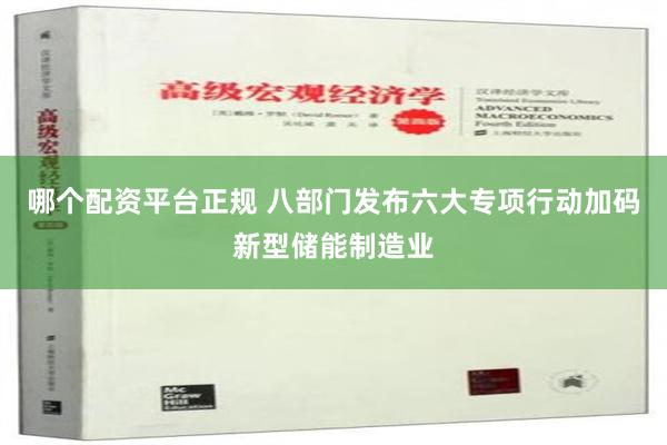 哪个配资平台正规 八部门发布六大专项行动加码新型储能制造业